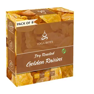Yogabites Dry Roasted Golden Raisins -25GE Pack of 8
