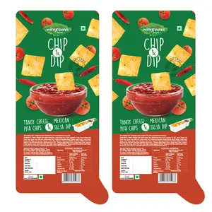 Wingreens Farms Chip & Dip - Tangy Cheese pita Chips with Mexican Salsa dip (Pack of 2)