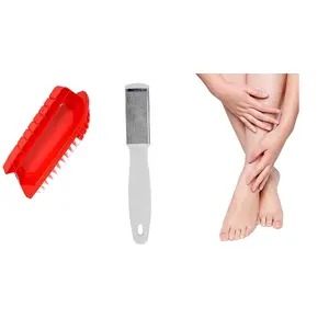 AASA Set of 2 Pcs Combo of Foot Filer With Nail Pedicure Brush for Dead Skin Remover Tool for Men and Women