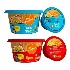 Desi Mealz Ready to Eat Food Products Tasty and Delicious Best Breakfast Food (Combo Pack of 2) (Plain Upma & Sweet Kesari)