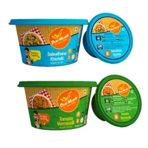 Desi Mealz Ready to Eat Food Products Tasty and Delicious Best Breakfast Food (Combo Pack of 2) (Sabhudhana Kichadi & Tomato Vermicelli)