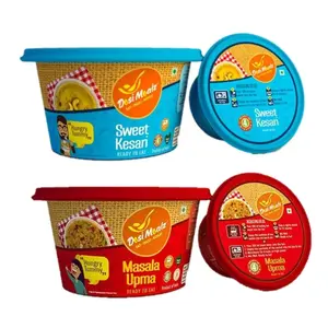 Desi Mealz Ready to Eat Food Products Tasty and Delicious Best Breakfast Food (Combo Pack of 2) (Masala Upma & Sweet Kesari)