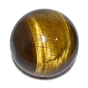 Pyramid Tatva Sphere - Tiger Eye Ball Size - (38 mm - 50 mm) 1.5-2 Inch Natural Chakra Balancing Crystal Healing Stone