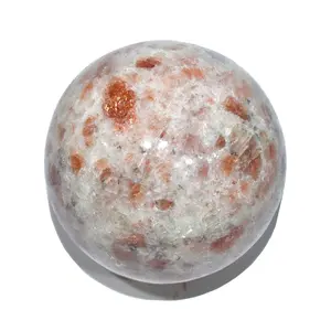 Pyramid Tatva Sphere - Sunstone Ball Size - (38 mm - 50 mm) 1.5-2 inch Natural Chakra Balancing Healing Crystal Stone