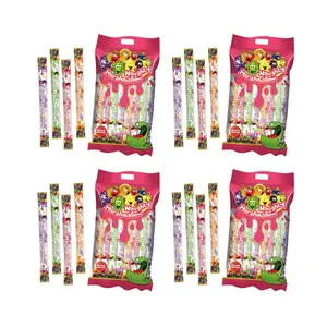 Peppal Fluffy Fruit Flavour Marshmallow - Set of 96 Pieces - 4 Packets [Marshmallow Sticks Candies]