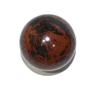 Pyramid Tatva Sphere - Mahogany Obsidian Ball Size - (50 mm - 63 mm) 2-2.5 Inch Natural Chakra Balancing Crystal Healing Stone