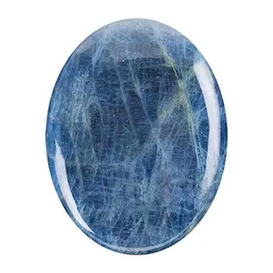 Shubhanjali Blue Apatite Palm Pocket Stone Oval Shape Loose Gemstone Semi-precious Stones Cabochons