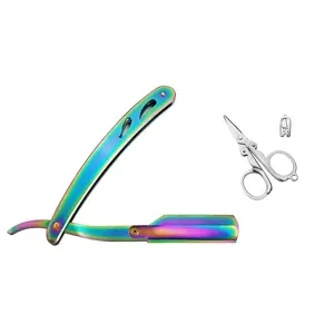 Raaya Combo Set Of 2 Shaving Razor With Scissor For Beard Cutting And Shaping Multicolour Pack Of 1 (M45)
