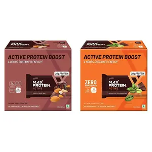 RiteBite Max Protein Active Choco Fudge Bars (Pack of 6 (75g x 6) (Standard)) & RiteBite Max Protein Active Green Coffee Beans Bars (Pack of 6 (70g x 6)(Standard))