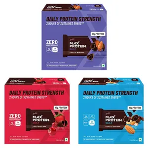 Ritebite Max Protein Daily Choco Almond Bars & Berry Bars & Classic Bars 300g - Pack of 6 (50g x 6)