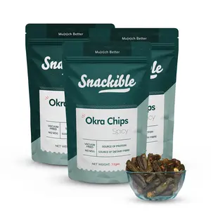 Snackible Pudina Okra Chips (Pack of 3) - 3x75gm | Vegan | Gluten Free | NO MSG | No added sugar