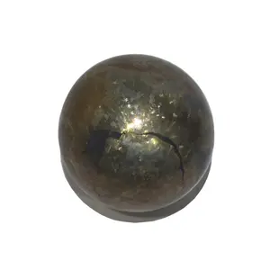 Pyramid Tatva Sphere - Golden Pyrite Ball Size - (38 mm - 50 mm) 1.5-2 Inch Natural Chakra Balancing Crystal Healing Stone