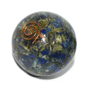 Pyramid Tatva Orgonite Sphere - Lapis Lazuli Ball Size - (50 mm - 63 mm) 2-2.5 Inch Natural Chakra Balancing Crystal Healing Stone