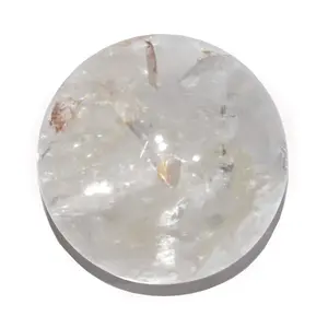 Pyramid Tatva Sphere - Clear Quartz Ball Size - (63 mm - 76 mm) 2.5-3 Inch Natural Chakra Balancing Crystal Healing Stone