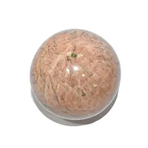 Pyramid Tatva Sphere - Peach Moonstone Ball Size - (38 mm - 50 mm) 1.5-2 Inch Natural Chakra Balancing Crystal Healing Stone