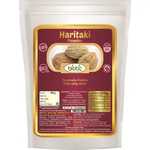 Biotic Haritaki Powder (Terminalia Chebula) Harad Powder - Inknut - Kadukkai Churna - 100 gm