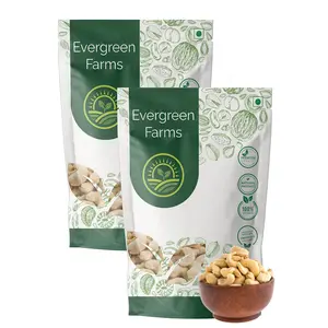 Evergreen Farms Natural Whole Kaju Cashews 1KG Pack of 2