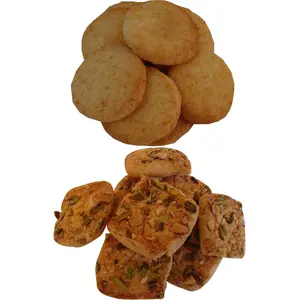 T.T Traditionally Handmade Biscuit Cookie Amazon Pantry Coconut and Kaju Pista Tray Pack (Combo) Pack of 2