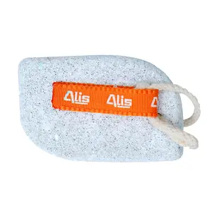 Alis Lava Natural Pumice Stone for Dead Skin Heels Elbows Hands - Pedicure Exfoliation Tool for Callus Remover for Feet Heels and Palm | Dry Dead Skin Scrubber Lava Stone - White Oval Shape
