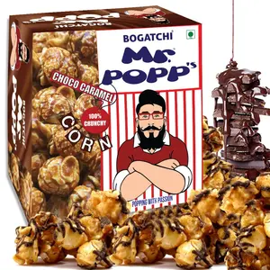 BOGATCHI Mr.POPP's Dark Chocolate Popcorn 100% Crunchy Handcrafted Gourmet Popcorn Snacks | NO Microwave Needed | Best Movie / TV Time Snack 250g