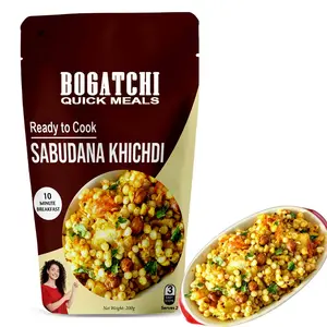 BOGATCHI Quick Meals - Ready to Cook Authentic SABUDANA KHICHDI - 200 g  Ready to Eat Meal Vrat Food 100% Natural Ingredients No Preservatives No Artificial Colors & Flavors