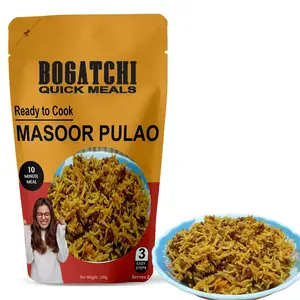 BOGATCHI Quick Meals - Ready to Cook Authentic MASOOR PULAO - 200 g  Ready to Eat Meal and Tasty Instant Meal 100% Natural Ingredients No Preservatives No Artificial Colours & Flavours