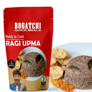 BOGATCHI Quick Meals - Ready to Cook Authentic RAGI UPMA - 200 g Millet Upma Ready to Eat Meal and Tasty Instant Meal 100% Natural Ingredients No Preservatives No Artificial Colors & Flavors