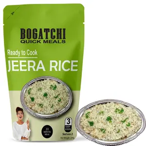BOGATCHI Quick Meals - Ready to Cook Authentic JEERA Rice - 200 g  Ready to Eat Meal Delicious and Tasty Instant Meal 100% Natural Ingredients No Preservatives No Artificial Colors & Flavors