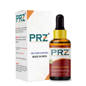 PRZ Pomegranate Seed Cold Pressed Carrier Oil - Pure Natural & Therapeutic Grade Oil for Aromatherapy Body Massage Skin Care & Hair Care 15 ml