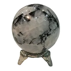Sahib Healing Crystals Rainbow Moonstone Ball/Sphere 40-45 mm Natural Gemstone for Reiki Vastu Feng Shui Crystal Healing