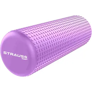 Strauss Foam Roller for Back and Body Pain|High Density Foam Roller for Exercise in Gym Home|Back Roller for Muscle Recovery Massage Roller for Stretching 30 to 45cm (Multicolor)
