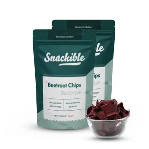 Snackible BBQ Beetroot Chips (Pack of 2) - 2x90gm | Vaccum Fried | Rich in Iron Vitamin C | Low Fat
