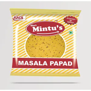 Shri Mintu's Moong Masala Papad | Rajasthani Handmade Crispy & Tasty Vegetarian Papar | Sardarshahar Ka Suprasiddh Masala Paapad | Fried Roasted With Chutney/Pickle | Pack Of 1- 400 gm 10 Inch