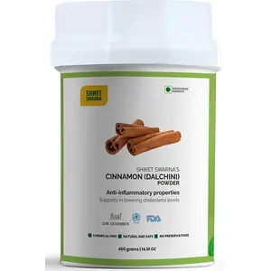 SHWET SWARNA DALCHINI Powder Cinnamon Sticks Powder Add Aroma To Dishes Tea Toast Soup Etc Rich In Fibre And manganese vitamins and minerals Fights Infection400 grm