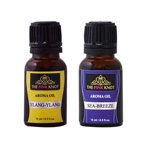 The Pink Knot Ylang-Ylang & Sea Breeze set of two aromatic fragrant diffuser oil (15ml each)