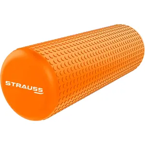 Strauss Foam Roller for Back and Body Pain|High Density Foam Roller for Exercise in Gym Home|Back Roller for Muscle Recovery Massage Roller for Stretching 30 to 45cm (Multicolor)