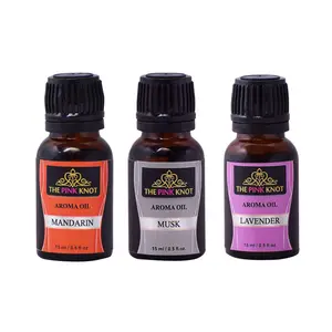 The Pink Knot Mandarin Musk & Lavender set of three aromatic fragrant diffuser oil (15ml each)