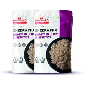 Tanawade's Smart Food Instant Sheera Mix Ready to Cook Home Food with Hand Picked Flavours Pack of 2