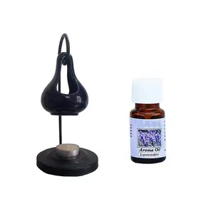 Crazy Sutra Black Aroma Diffuser with 10ml Lemongrass Jasmine Sandalwood Aroma Oil Set of 3 Bottle