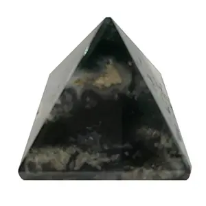 Sahib Healing Crystals Moss Agate Pyramid 45-50 mm for Healing Meditation and Protection