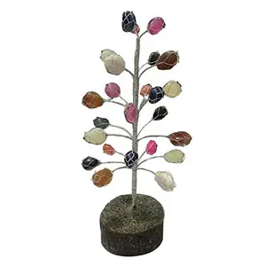 Sahib Healing Crystals 7 Chakra Tree Natural 25 Big Beads Tumble Stones for Reiki Healing Vastu Positivity Creativity