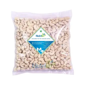 Nutrilin Plain Cashew Nut / Kaju Whole Kernels [Average Grade Commercial Quality] for Caterers Restaurants Sweet Makers - Crispy Crunchy Off-White (500)