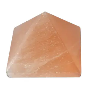 Pyramid Tatva - Orange Selenite Pyramid Energy Home DÃ©cor Natural Vastu Healing Crystal Reiki Chakra Stone 1.5-2 inch wt - 65-95gm