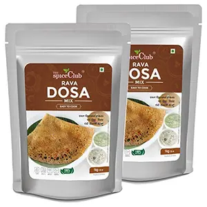 The Spice Club Rava Dosa Mix - 1 Kg (Pack of 2) ( Easy to Cook 100 % Natural Traditional Dosa Mix Breakfast Mix)
