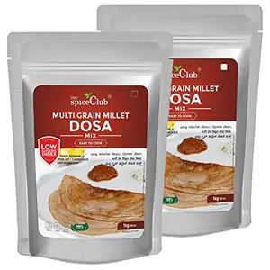 The Spice Club Multi Grain Millet Dosa Mix 1 kg (Pack of 2) - ( Low GI Food No Preservative 100 % Natural )