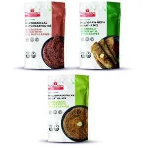 Tanawade's Smart Food Paratha Combo Instant Aloo Paratha Methi Paratha Palak Paratha Mix Ready to Cook Home Food with Hand Picked Flavours Pack of 3 (one of Each)