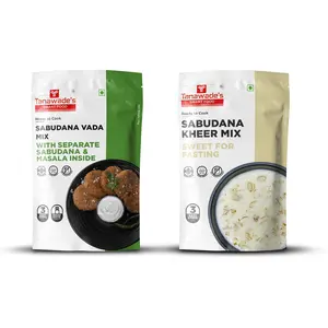 Tanawade's Smart Food Sabudana Kheer Mix Sabudana Vada Mix Ready to Cook Home Food with Hand Picked Flavours Pack of 2(one of Each)