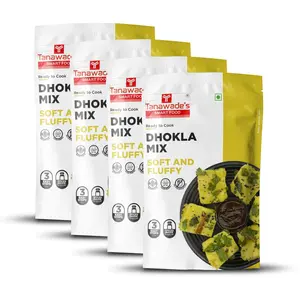 Tanawade's Smart Food Dhokla Mix Ready to Cook Home Food with Hand Picked Flavours Pack of 4