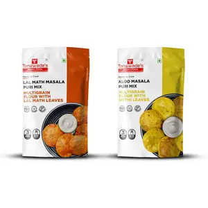 Tanawade's Smart Food Multi Combo Lal Math Masala Puri Mix Aloo Masala Puri Mix Ready to Cook Home Food with Hand Picked Flavours Pack of 2 (one of Each)