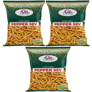 Adyar Anand Bhavan Sweets and Snacks A2B Pepper Sev (Pack of 03 x 200 gm)